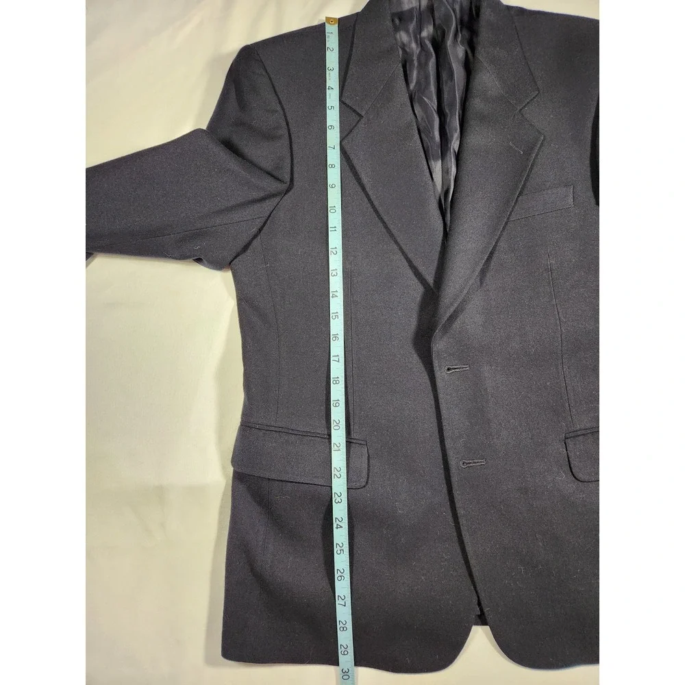 FACIS Black Wool Cashmere‎ Two Button Blazer Made in Italy Size 40R 40 Regular